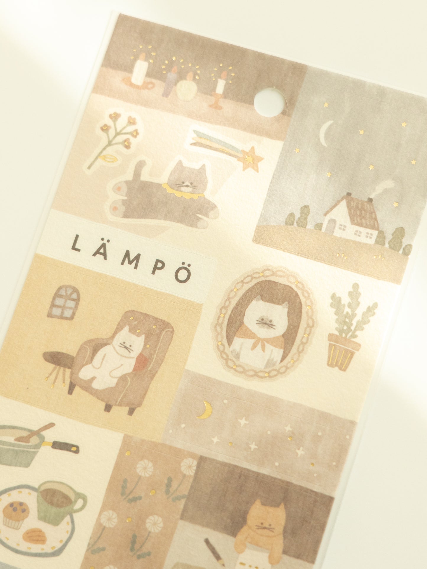 Mind Wave Lämpö Sticker Sheet: Cat and Night