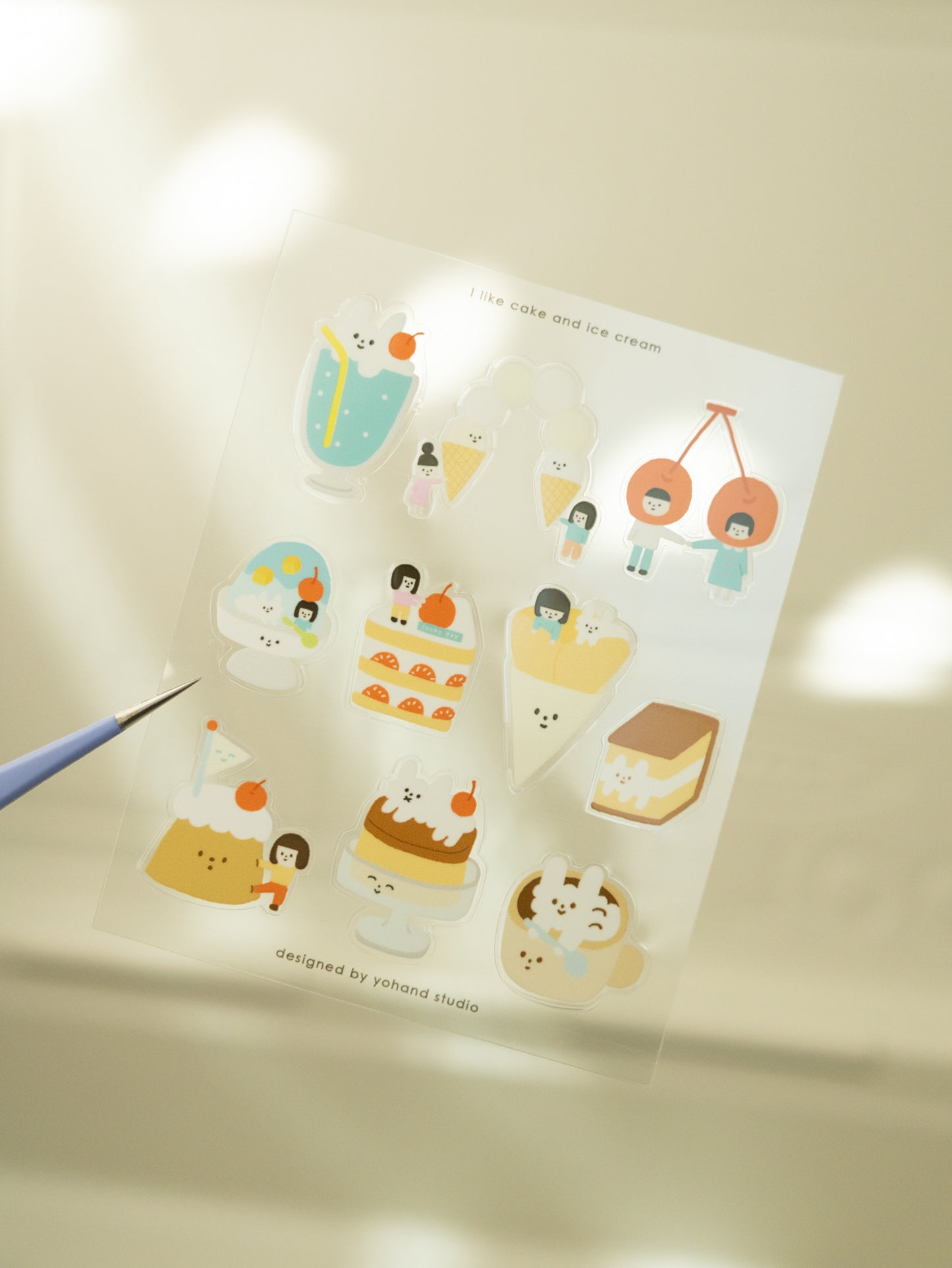 Yohand Studio Clear Sticker Sheet: Cake and Ice Cream