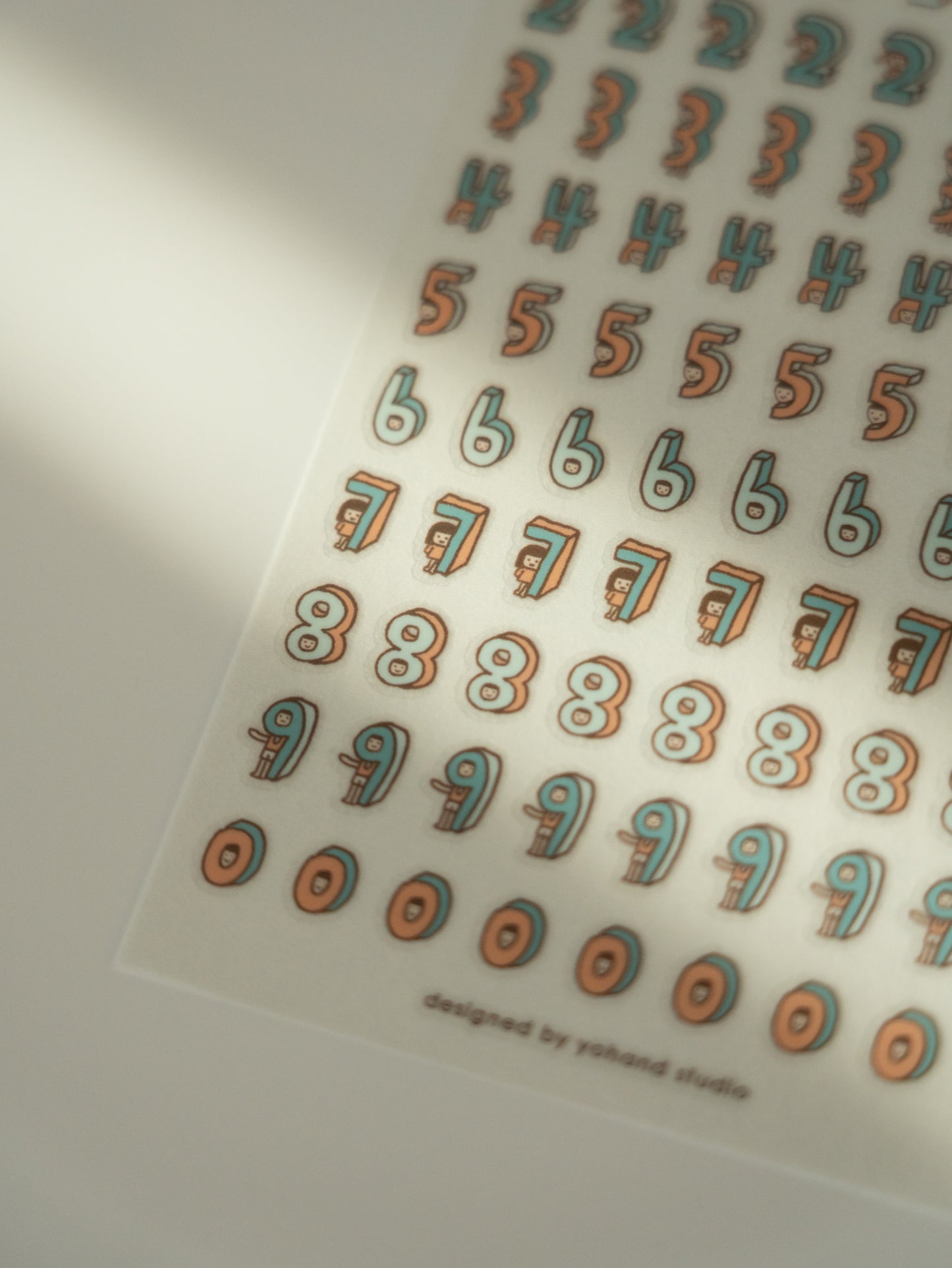 Yohand Studio Print-On Sticker Sheet: Numbers