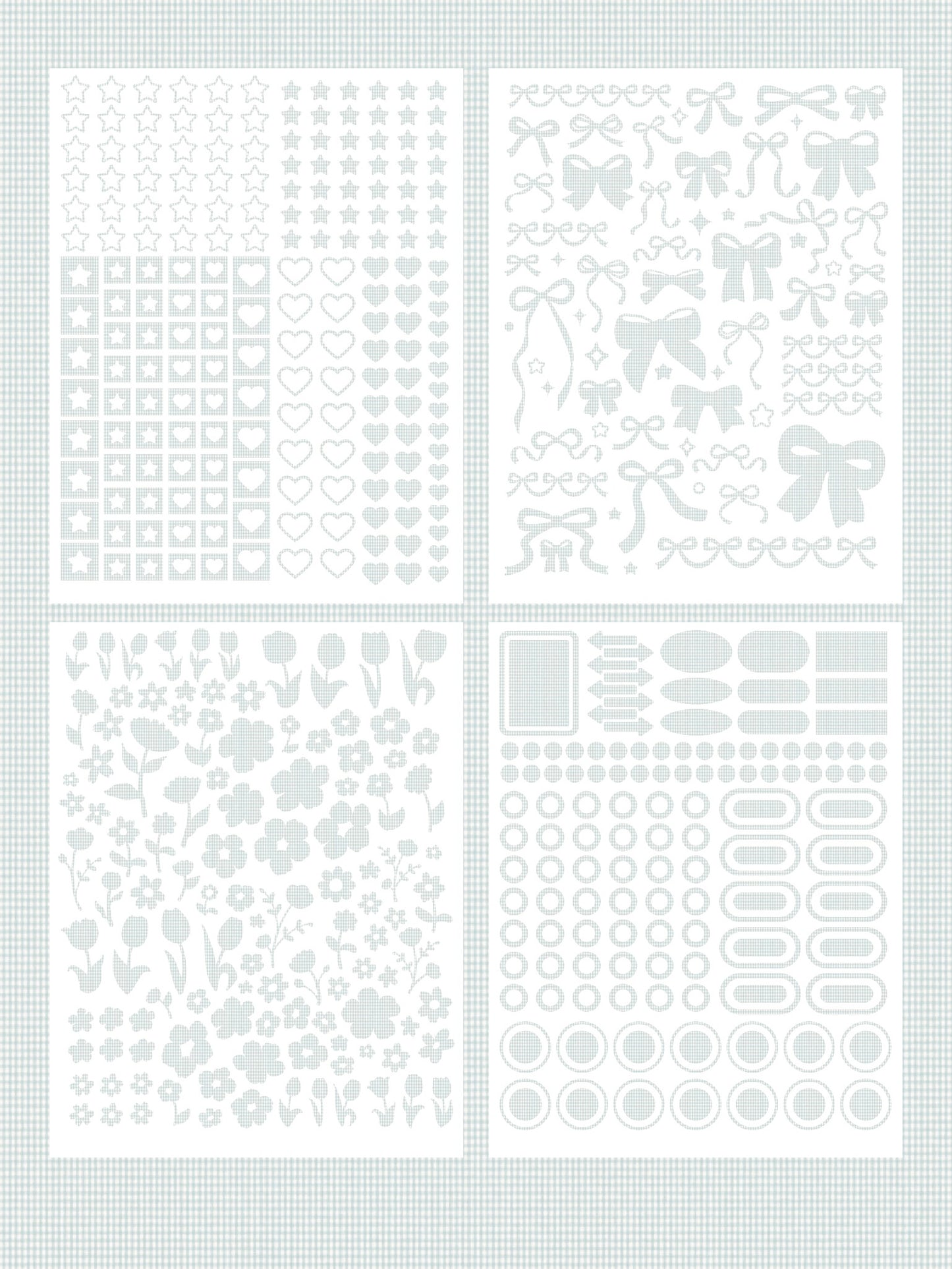 Mini Gingham Deco Sticker Sheets