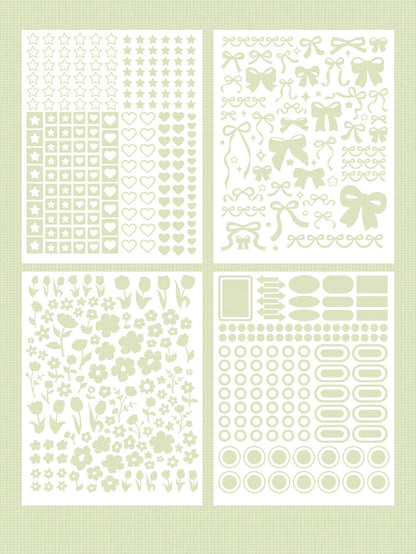 Mini Gingham Deco Sticker Sheets