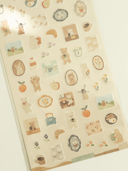 Mind Wave Lämpö Mini Sticker Sheet: Bear and Morning