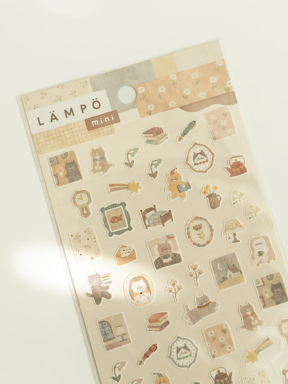 Mind Wave Lämpö Mini Sticker Sheet: Cat and Night