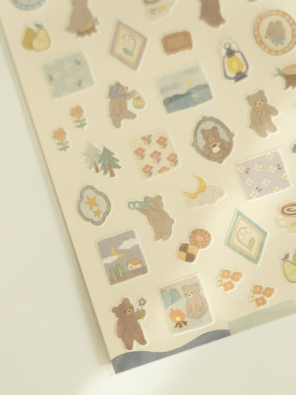 Mind Wave Lämpö Mini Sticker Sheet: Bear and the Starry Sky