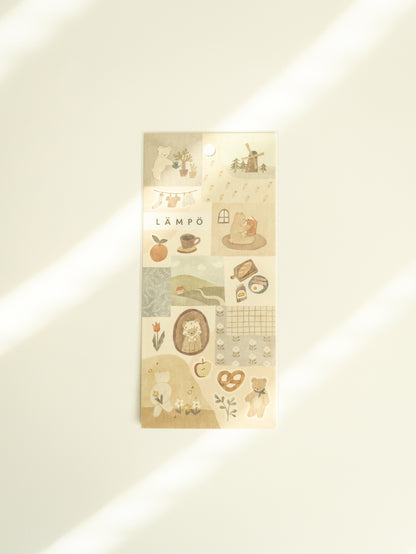 Mind Wave Lämpö Sticker Sheet: Bear and Morning