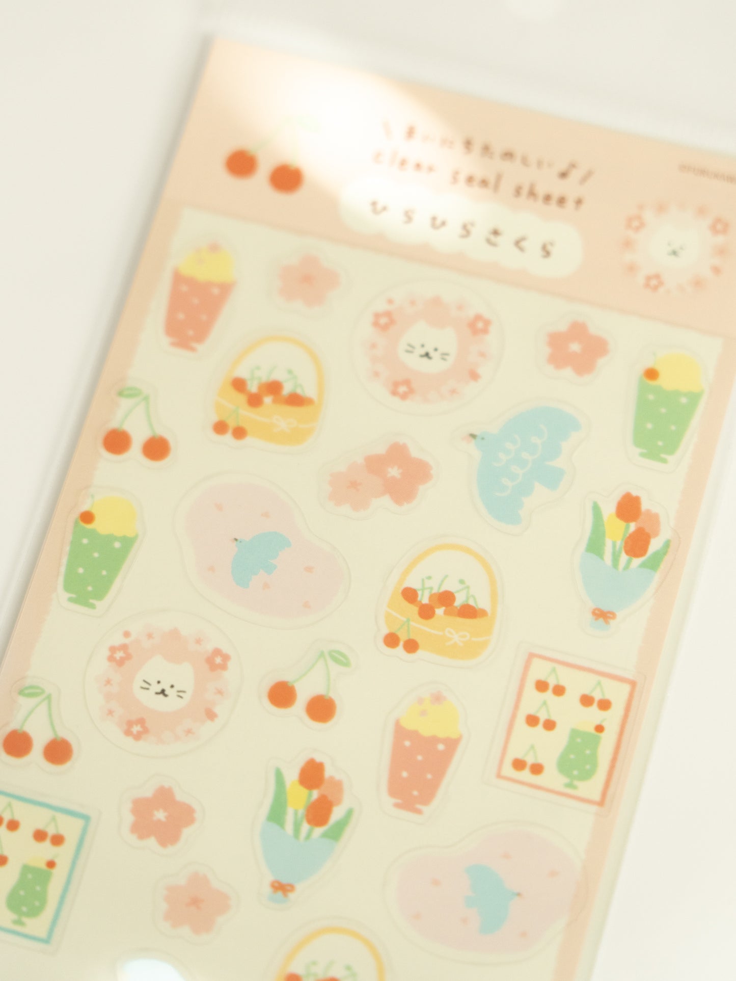 Furukawa Shiko Clear Sticker Sheet: Fluttering Sakura