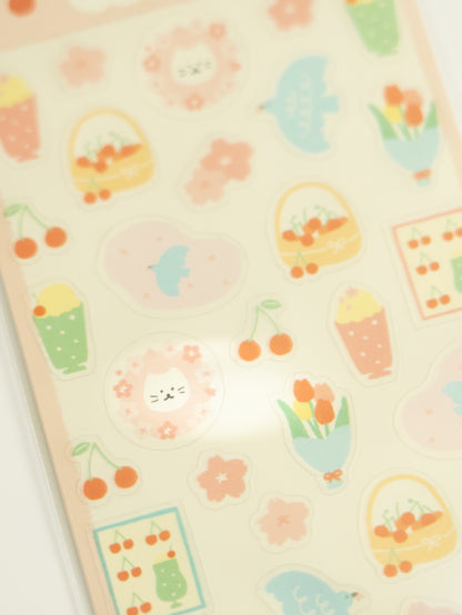 Furukawa Shiko Clear Sticker Sheet: Fluttering Sakura