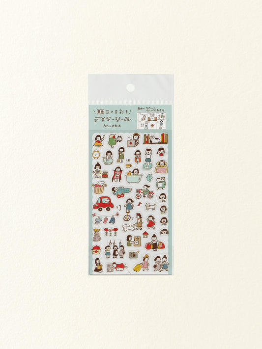 Furukawa Shiko Watashi-Biyori Daily Sticker Sheet: A Day in My Life