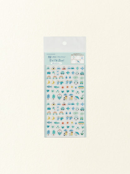 Furukawa Shiko Watashi-Biyori Daily Sticker Sheet: Blue