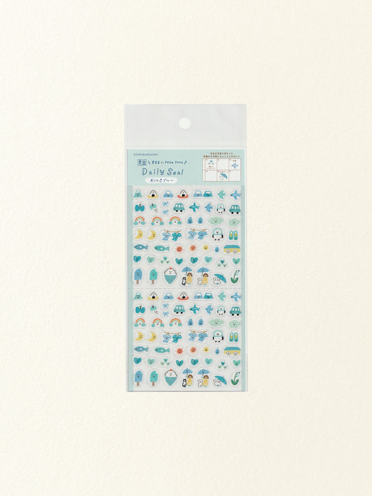 Furukawa Shiko Watashi-Biyori Daily Sticker Sheet: Blue