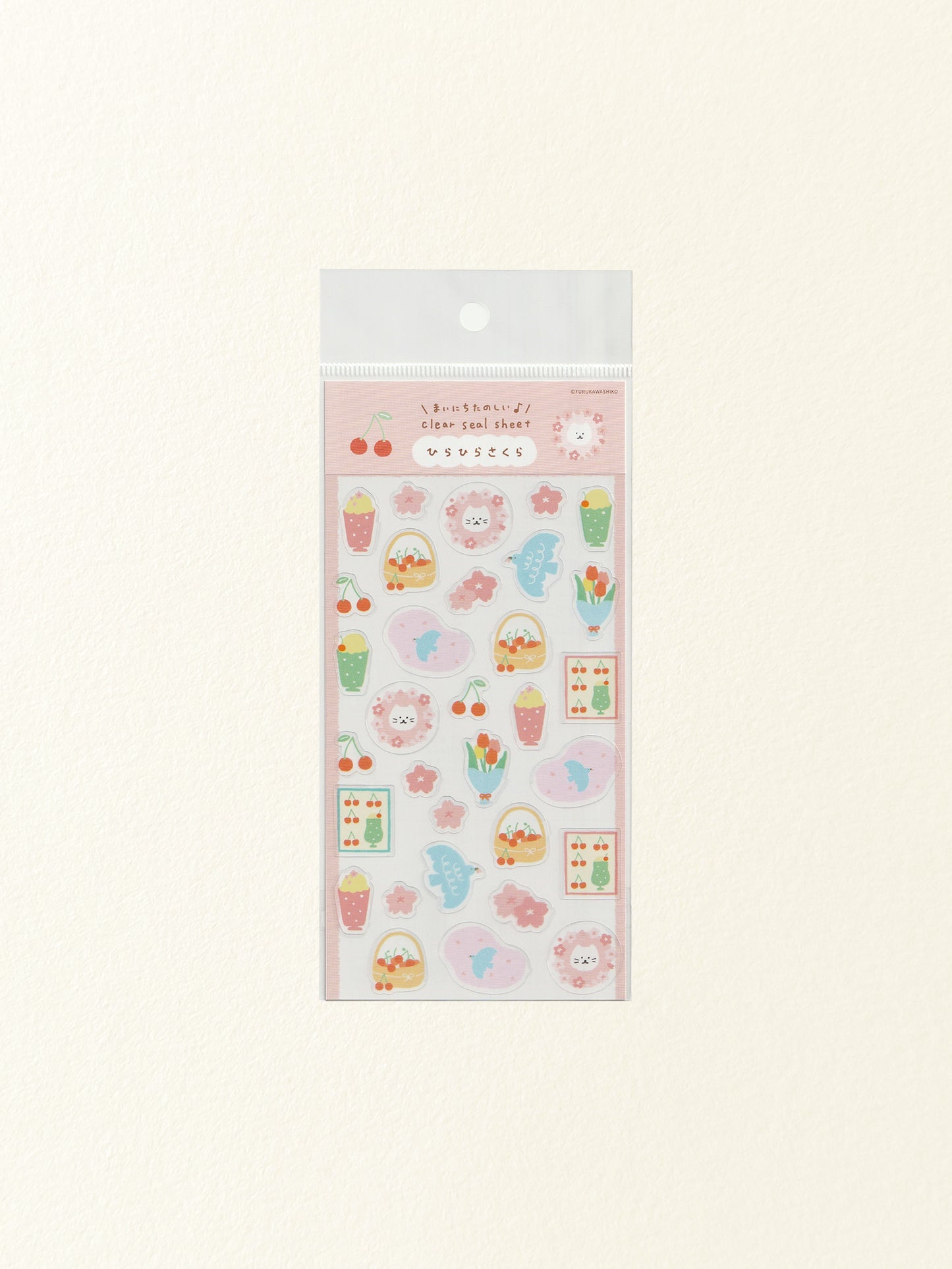 Furukawa Shiko Clear Sticker Sheet: Fluttering Sakura