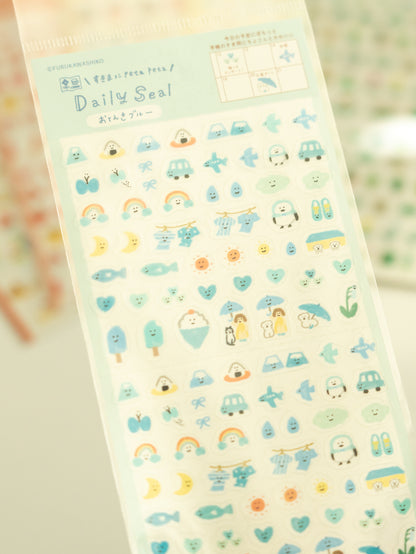 Furukawa Shiko Watashi-Biyori Daily Sticker Sheet: Blue