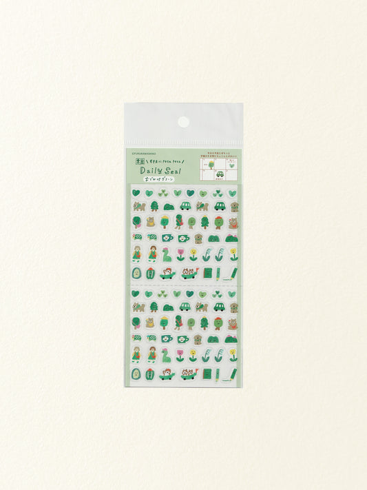 Furukawa Shiko Watashi-Biyori Daily Sticker Sheet: Green