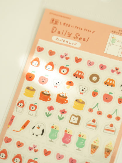 Furukawa Shiko Watashi-Biyori Daily Sticker Sheet: Red