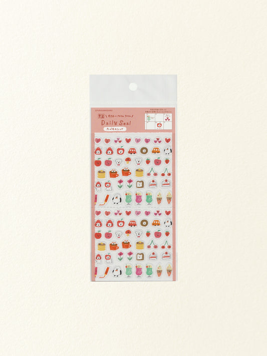 Furukawa Shiko Watashi-Biyori Daily Sticker Sheet: Red