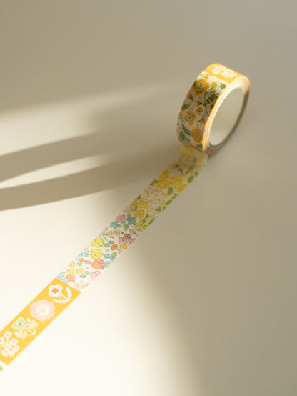 Furukawa Shiko Watashi-Biyori Washi Tape: Yellow Flowers