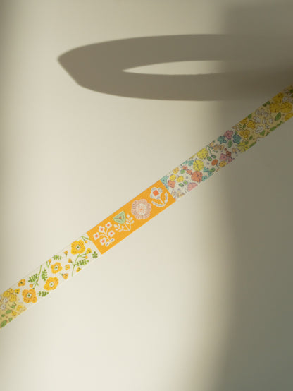 Furukawa Shiko Watashi-Biyori Washi Tape: Yellow Flowers