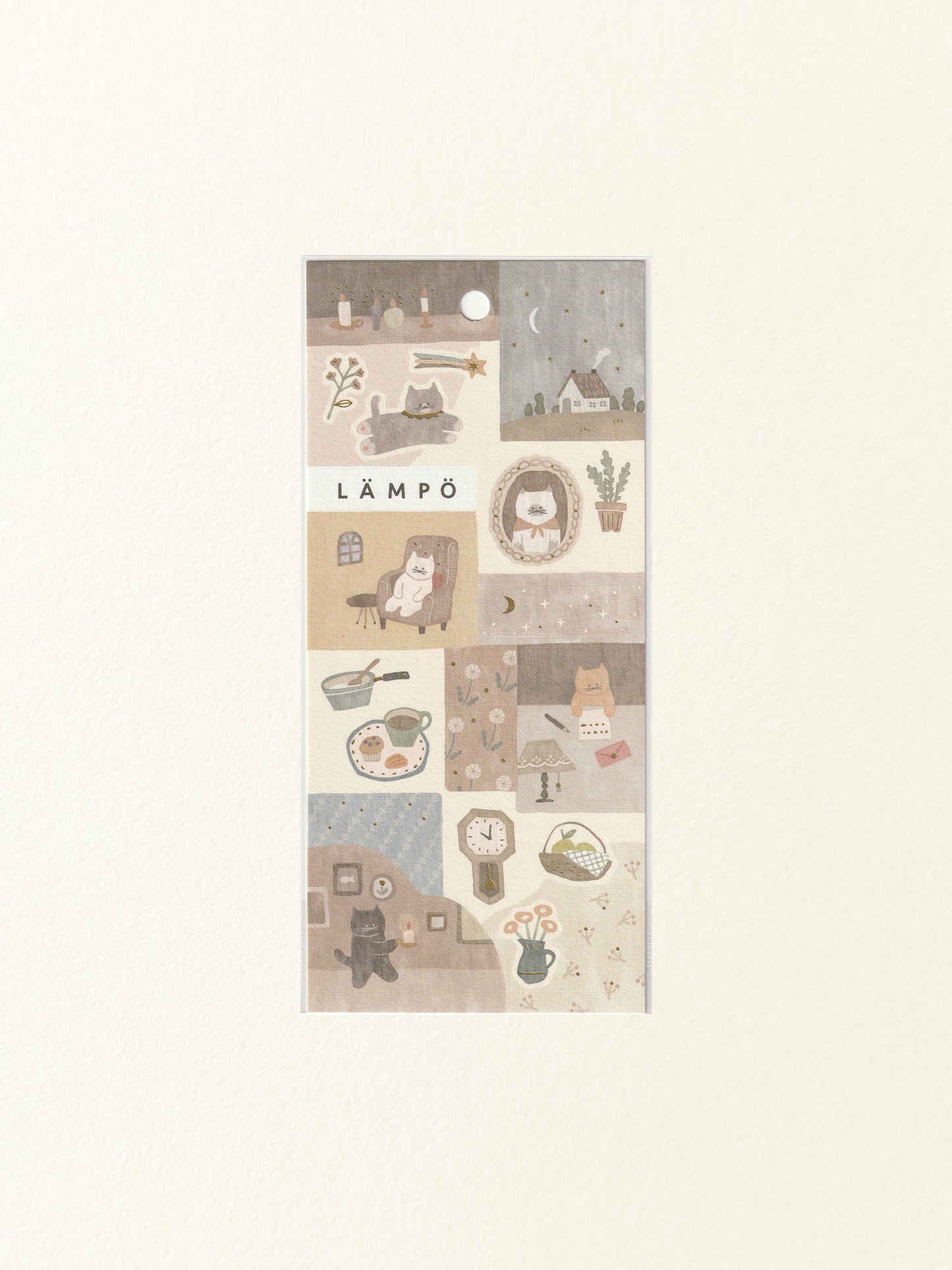 Mind Wave Lämpö Sticker Sheet: Cat and Night