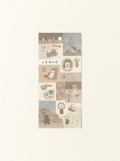 Mind Wave Lämpö Sticker Sheet: Cat and Night