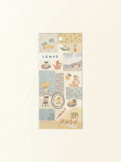 Mind Wave Lämpö Sticker Sheet: Fox and Rain