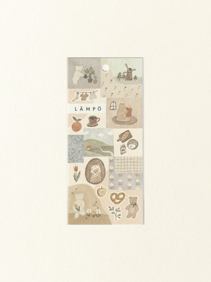 Mind Wave Lämpö Sticker Sheet: Bear and Morning