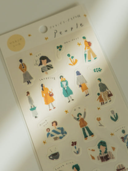Miki Tamura Washi Sticker Sheet: People