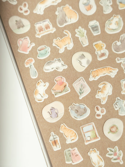 Mind Wave Quiet Life Sticker Sheet: Cat