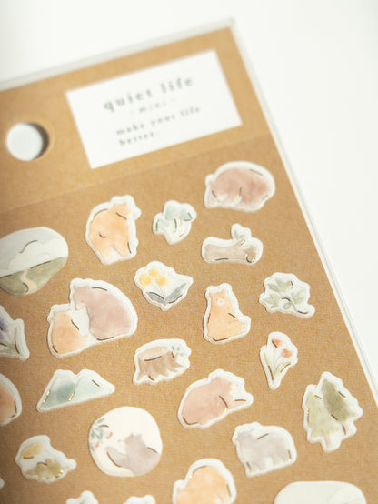 Mind Wave Quiet Life Sticker Sheet: Bear