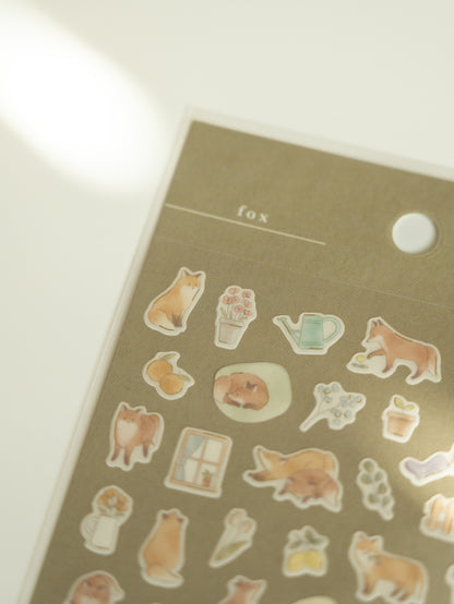 Mind Wave Quiet Life Sticker Sheet: Fox