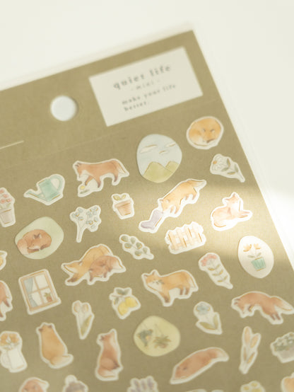 Mind Wave Quiet Life Sticker Sheet: Fox