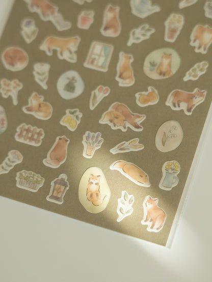 Mind Wave Quiet Life Sticker Sheet: Fox