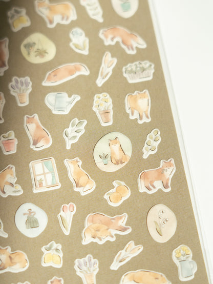 Mind Wave Quiet Life Sticker Sheet: Fox