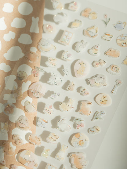 Mind Wave Quiet Life Sticker Sheet: Rabbit