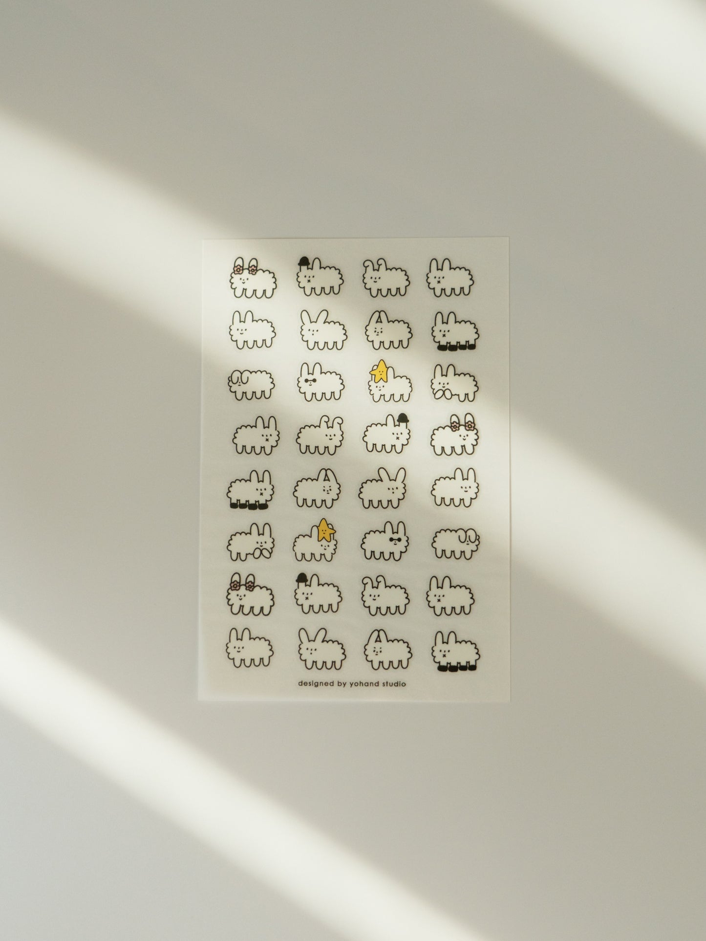 Yohand Studio Print-On Sticker Sheet: Many Dog Clouds