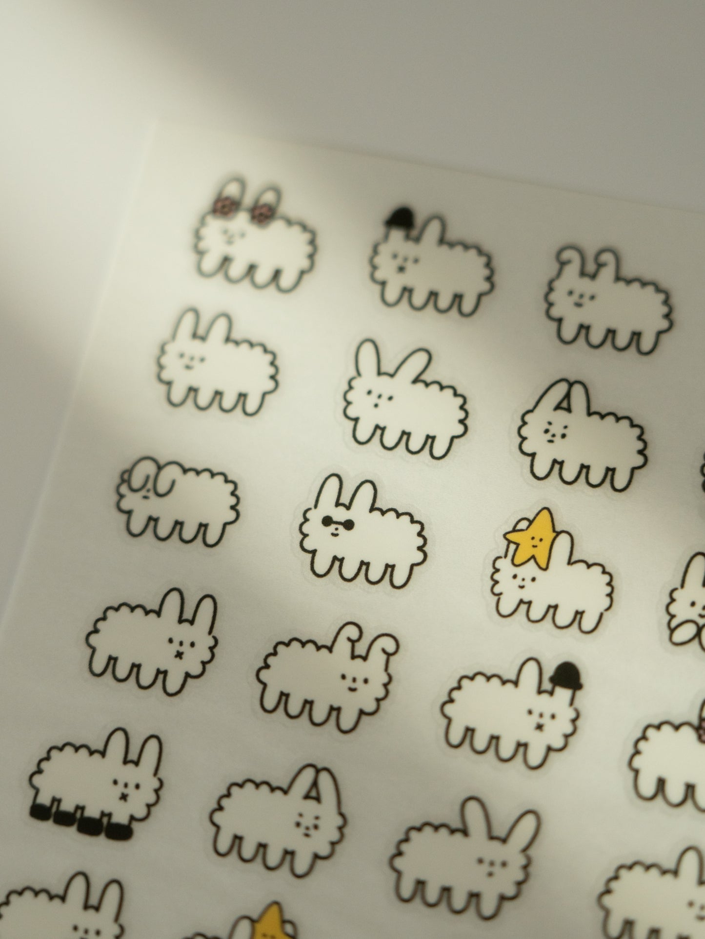 Yohand Studio Print-On Sticker Sheet: Many Dog Clouds