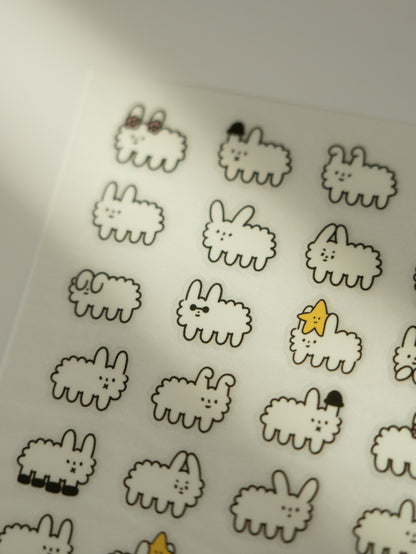 Yohand Studio Print-On Sticker Sheet: Many Dog Clouds