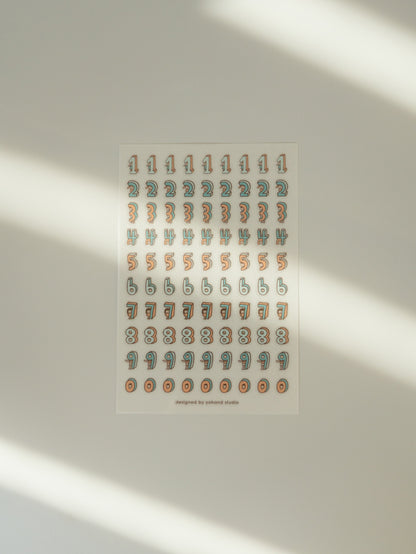 Yohand Studio Print-On Sticker Sheet: Numbers