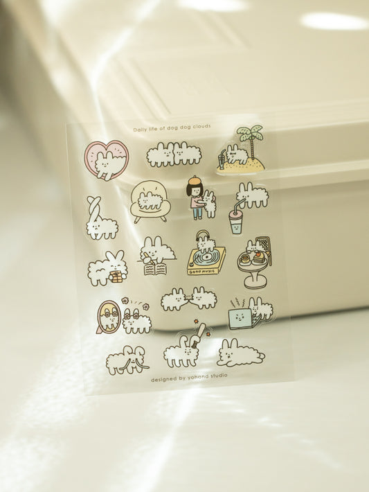 Yohand Studio Clear Sticker Sheet: Daily Life of Dog Dog Clouds
